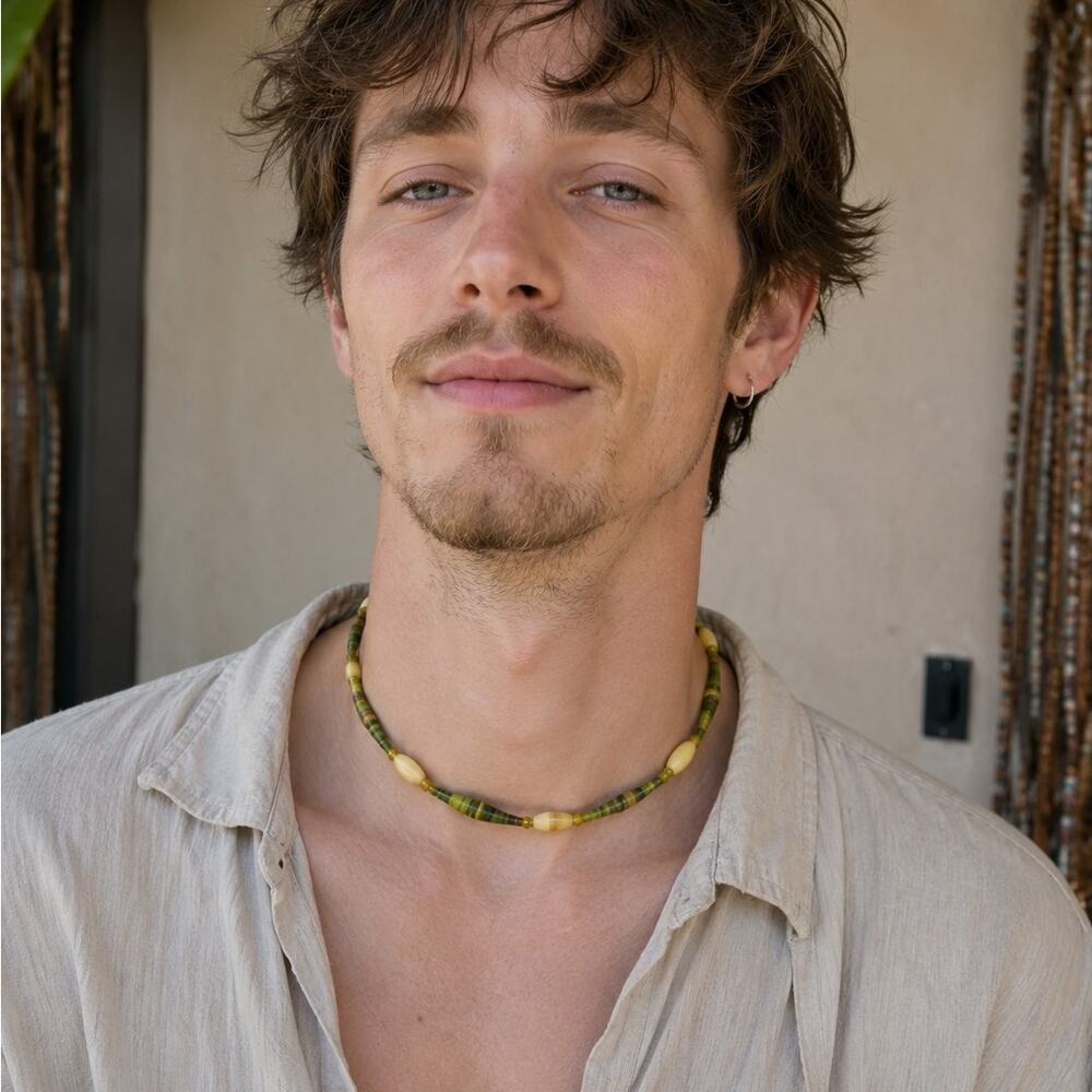 Handmade African Rolled Paper Bead Necklace